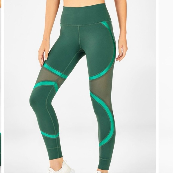 Fabletics Pants - FABLETICS Sycamore Ivy Shine Define PowerHold High Waist Active Leggings Size S